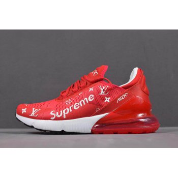Supreme x Nike Air Max 270 Red White and WoSize Running Shoes Shoes
